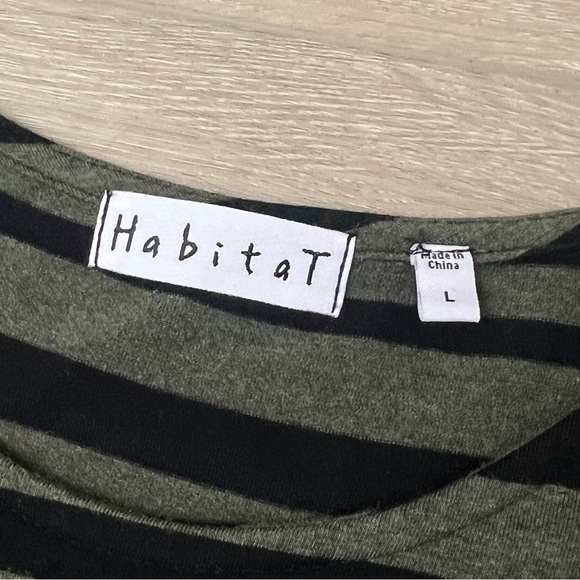 Habitat Green Black Striped Maxi Dress Large - Picture 2 of 7